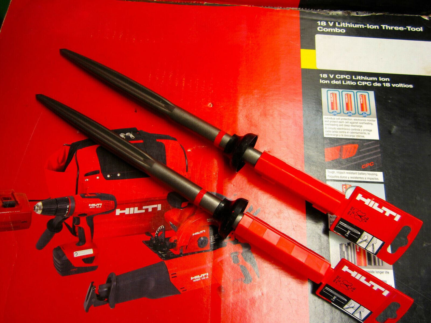 (2) HILTI TE-YP SM 14" POINTED CHISEL,FREE HAT