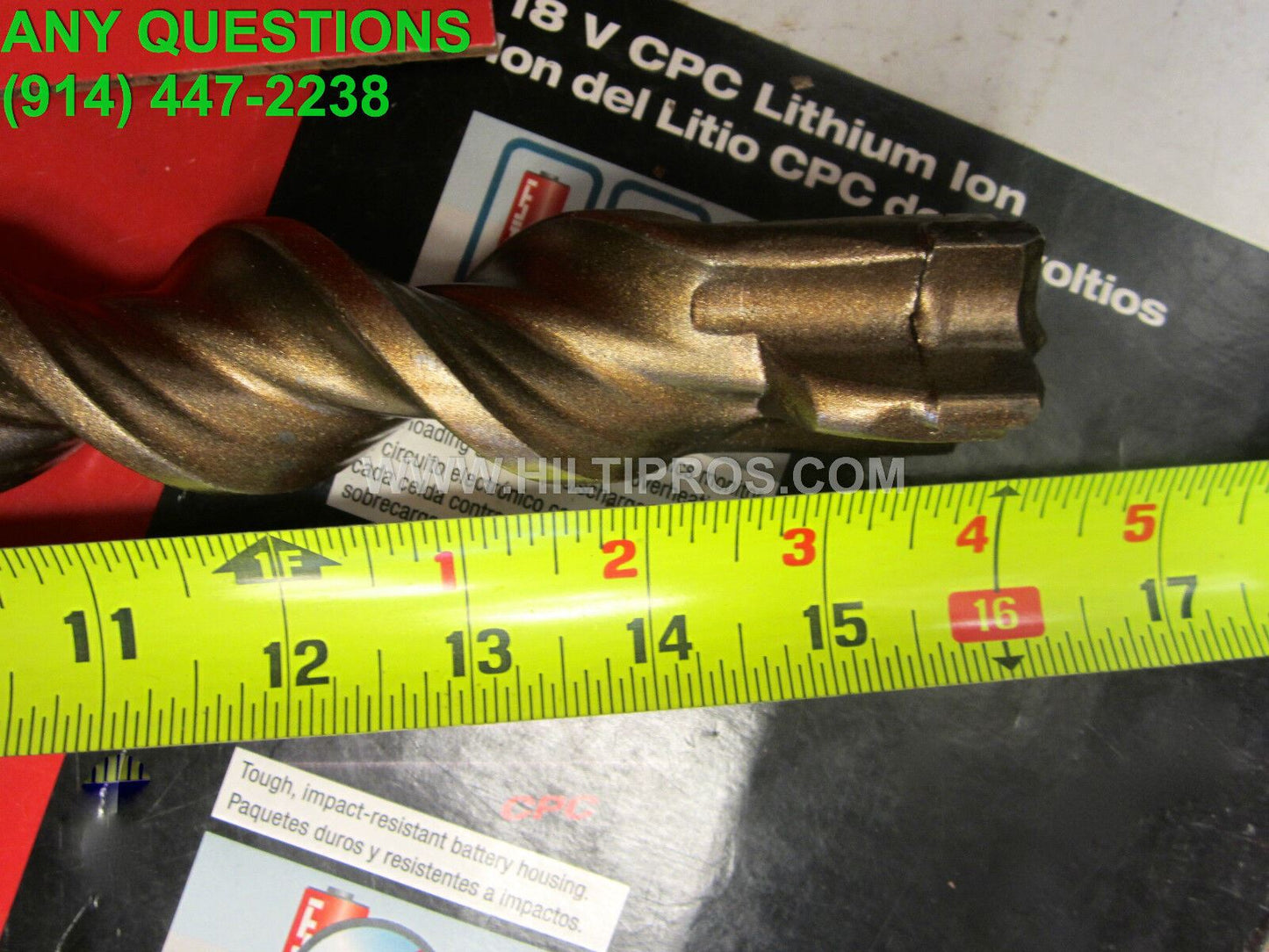 HILTI 1-1/2"x 15" TE-Y FREE HILTI EXTRAS, GREAT CONDITION