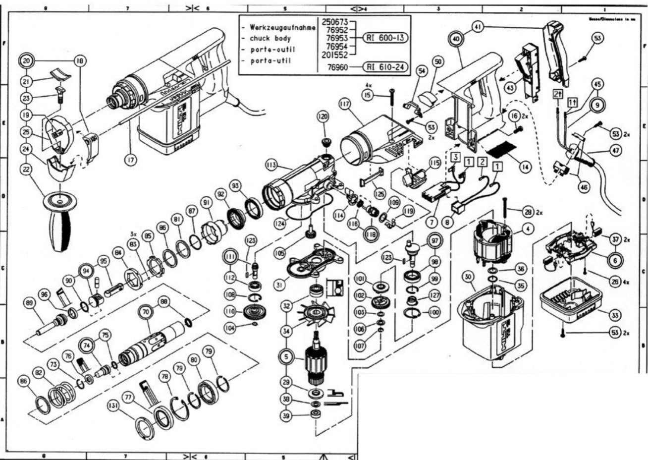 HILTI TE 15 PARTS