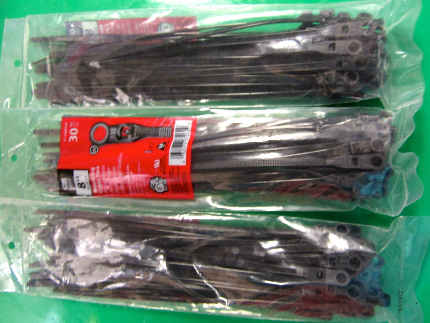 (3) GARDEN BENDER ELECTRIC 8" BLACK MOUNTING CABLE TIES (30-PACK), BRAND NEW!