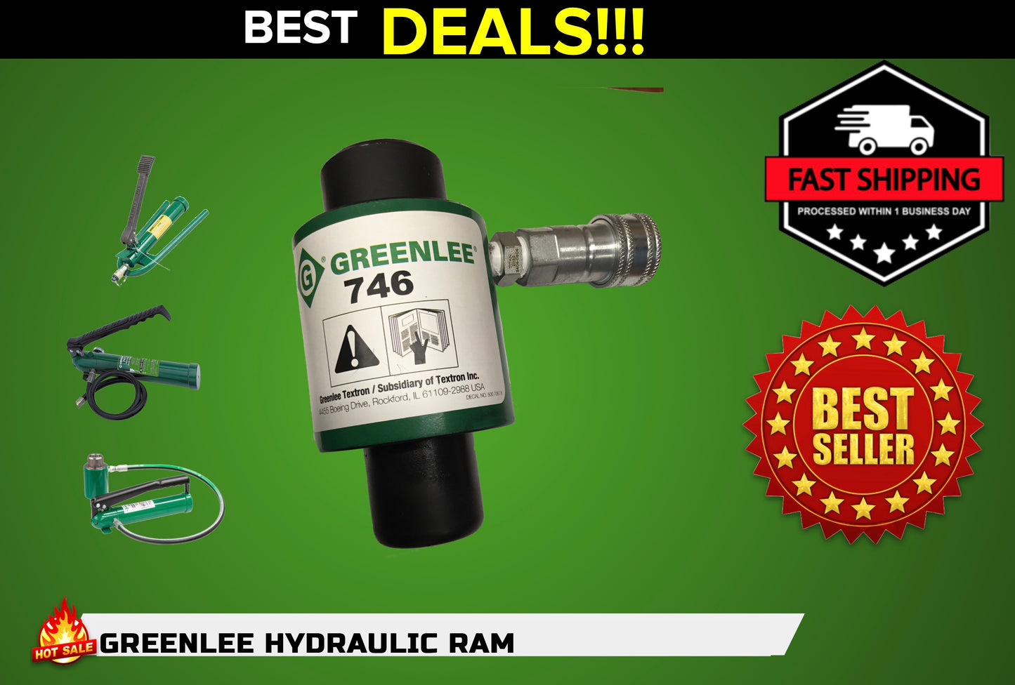 GREENLEE HYDRAULIC RAM 746, BRAND NEW