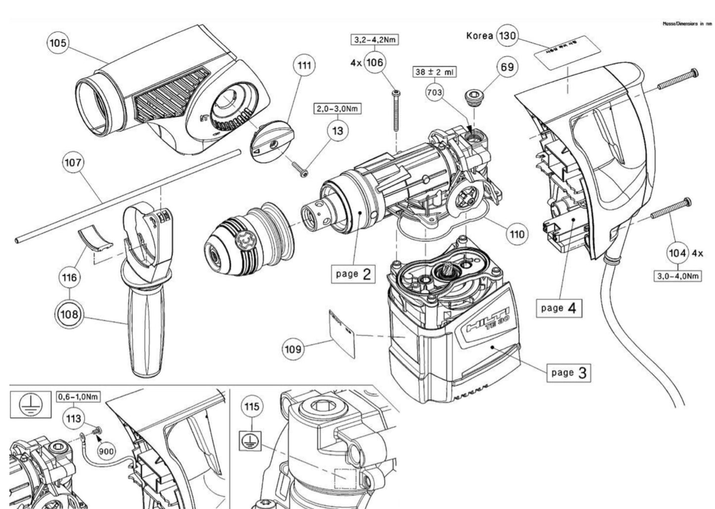 HILTI TE 30 PARTS