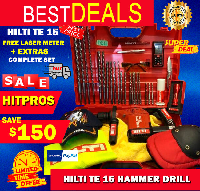 HILTI TE 15 HAMMER DRILL, FREE EXTRAS