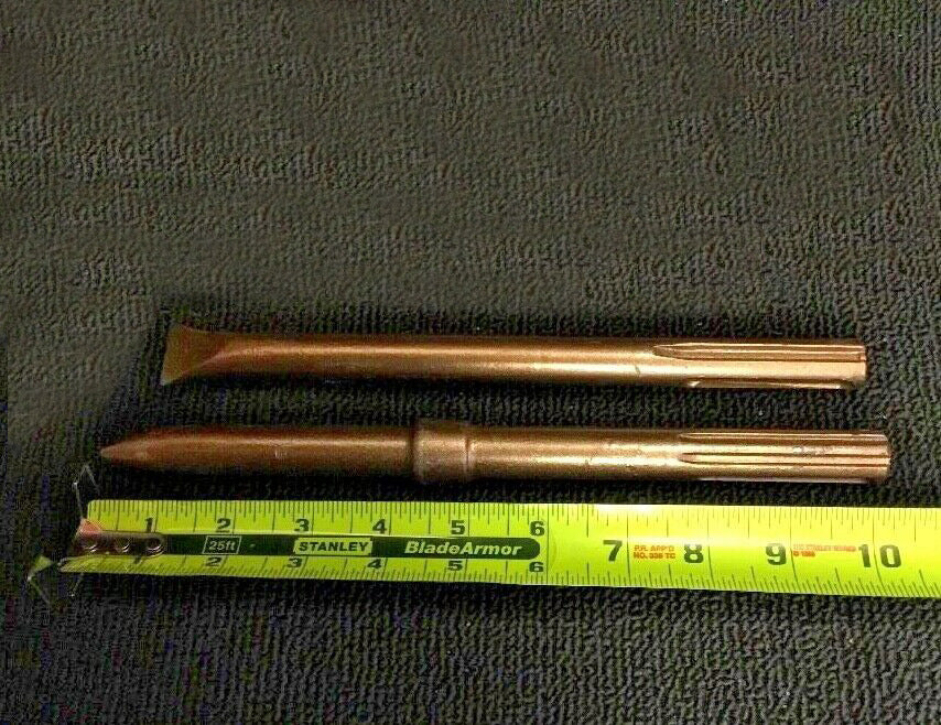 HILTI CHISEL SDS MAX SET FLAT 1" AND POINTED 10-1/2", PREOWNED