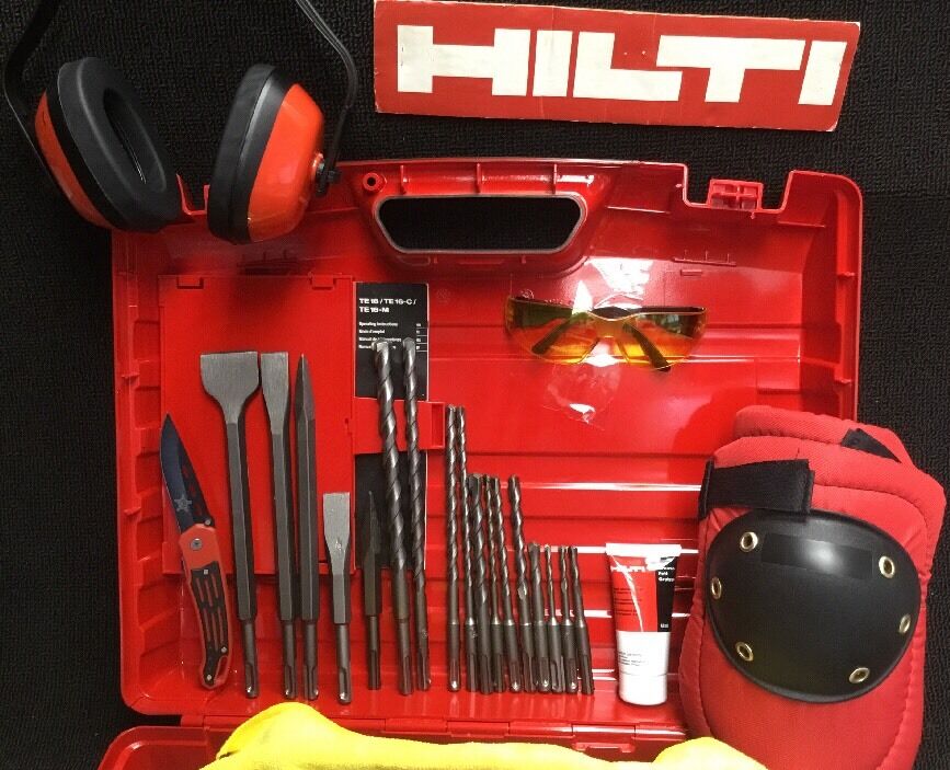 HILTI TE 16-C, GREAT CONDITION, FREE GRINDER, CHISELS, COMPLETE SET