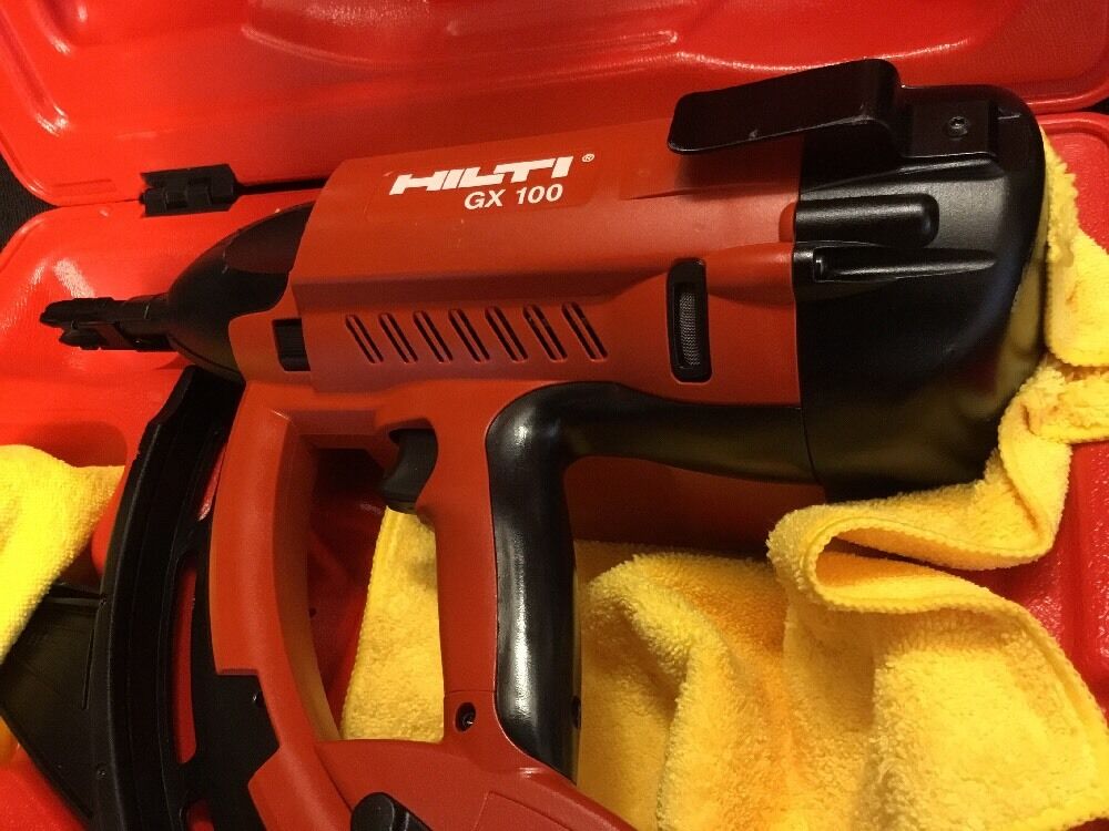 HILTI GX 100 GAS POWERED ACTUATED NAIL GUN, PREOWNED,