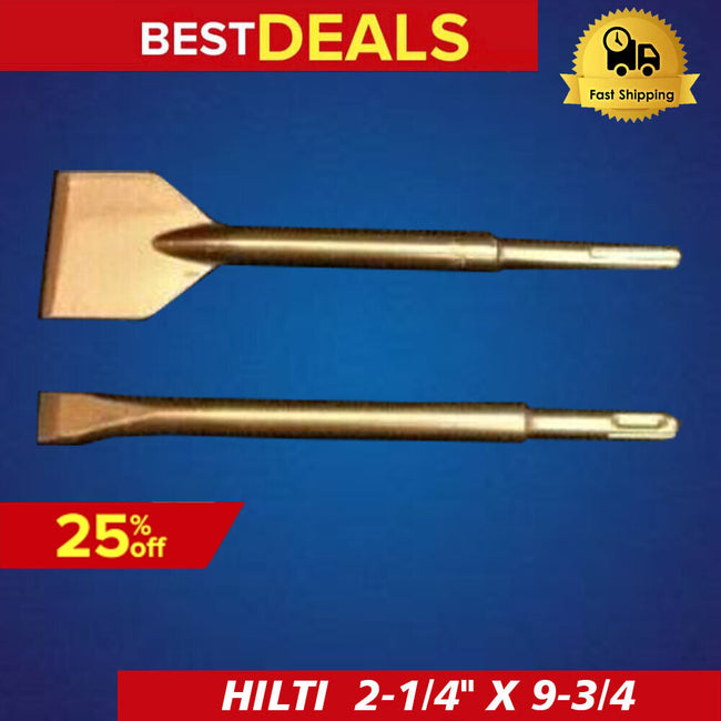 HILTI CHISEL SDS PLUS FLAT 2-1/4" X 9-3/4" AND 3/4" X 9-1/2", HAT,