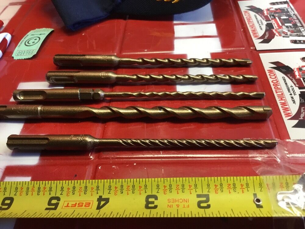 HILTI DRILL BIT 1/4", 3/8" SDS PLUS, SET OF 5,