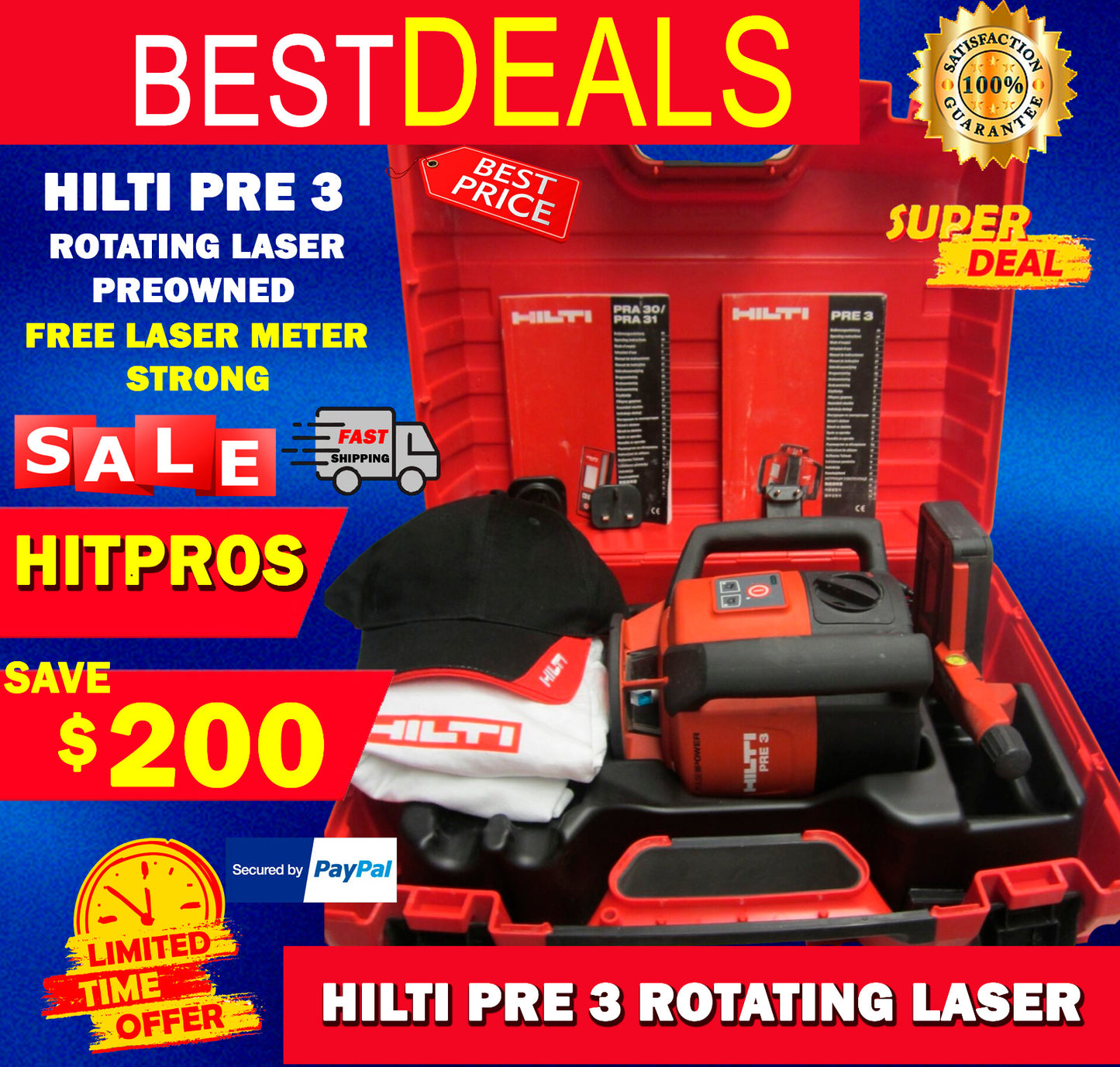 HILTI PRE 3 ROTATING LASER, PREOWNED