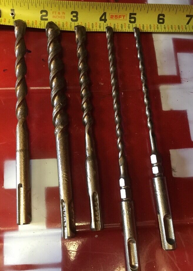 HILTI DRILL BIT 1/2", 3/8", 1/4", 3/16" SDS PLUS, SET OF 5