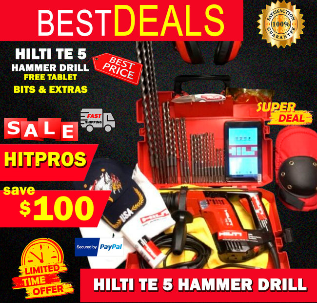 HILTI TE 5 PREOWNED, FREE TABLET, BITS AND EXTRAS