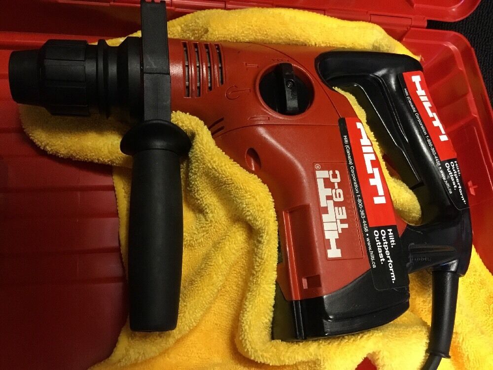 HILTI TE 6-C HAMMER DRILL, PREOWNED, FREE GRINDER, LOT OF EXTRAS, FAST SHIP