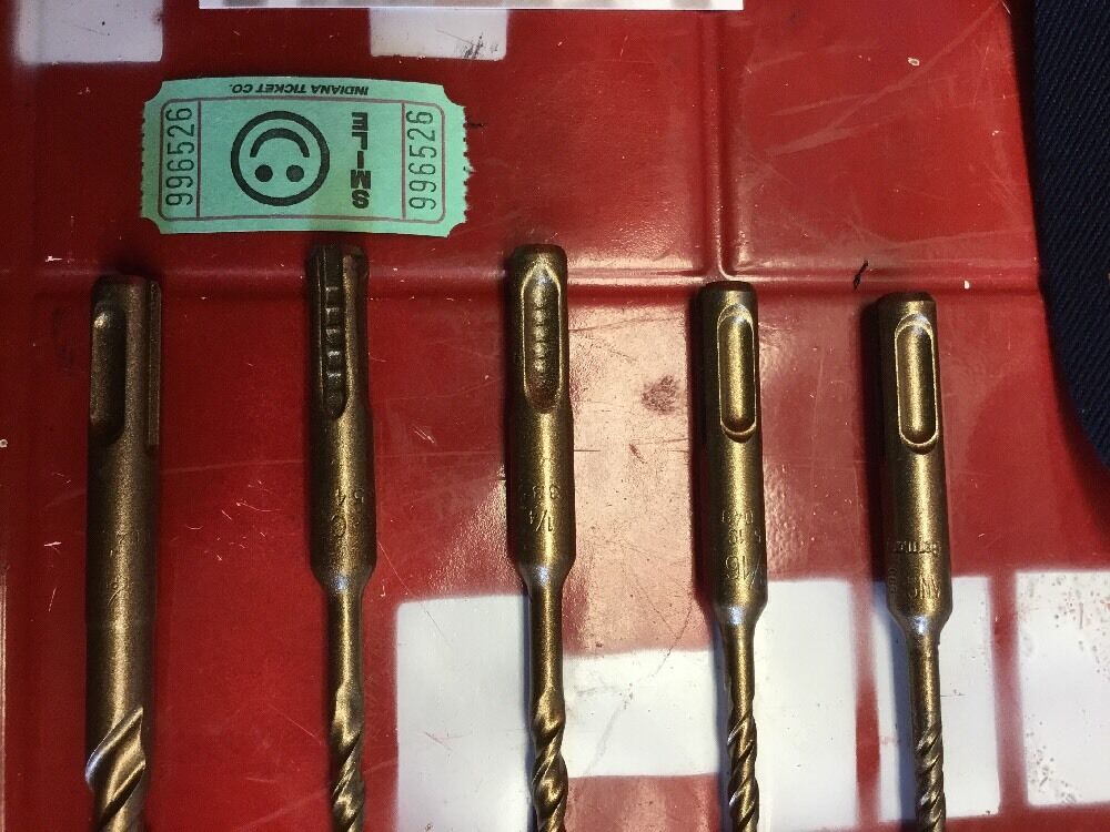 HILTI DRILL BIT 3/8", 1/4", 3/16" SDS PLUS, SET OF 5