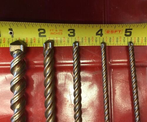 HILTI TE-CX 1/2", 3/8", 1/4", 3/16" SDS PLUS, SET OF 5, FREE HAT, FAST SHIP