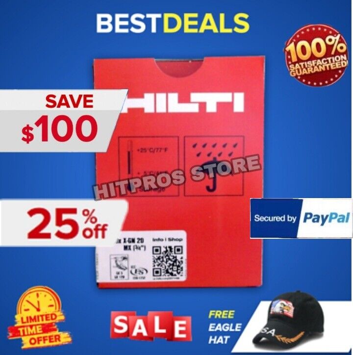 HILTI X-GN 20MX *750* BOX, W. GAS,  3/4 , GC 22 GX 120, FREE HAT, FAST SHIPPING