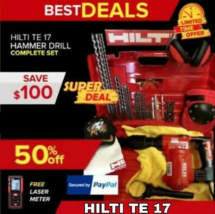 HILTI TE 17 HAMMER DRILL, EXCELLENT CONDITION, MADE IN GERMANY, FREE LASER