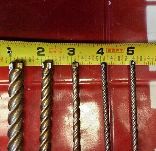 HILTI TE-CX 1/2", 3/8", 1/4", 3/16" SDS PLUS, SET OF 5, FREE HAT, FAST SHIPPING