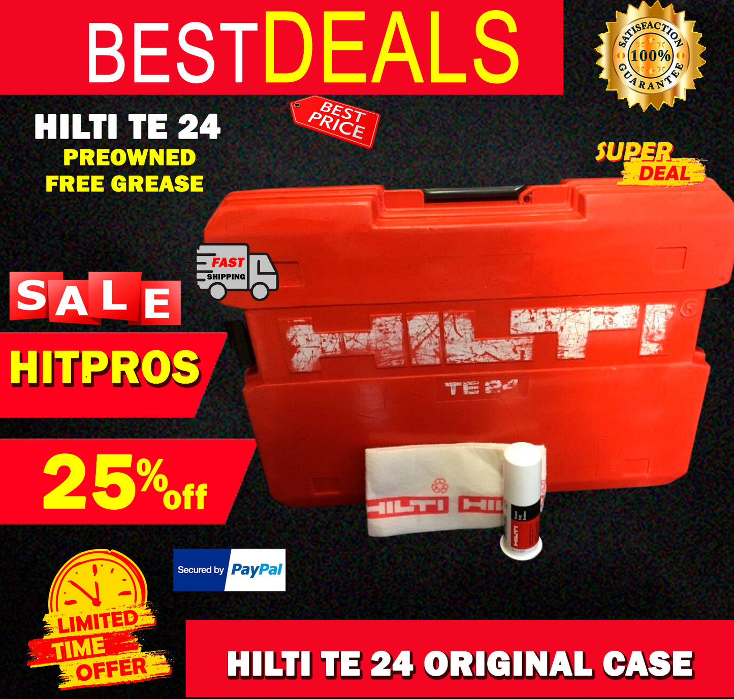 HILTI TE 24 CASE (THIS IS ONLY CASE), PREOWNED, FREE GREASE