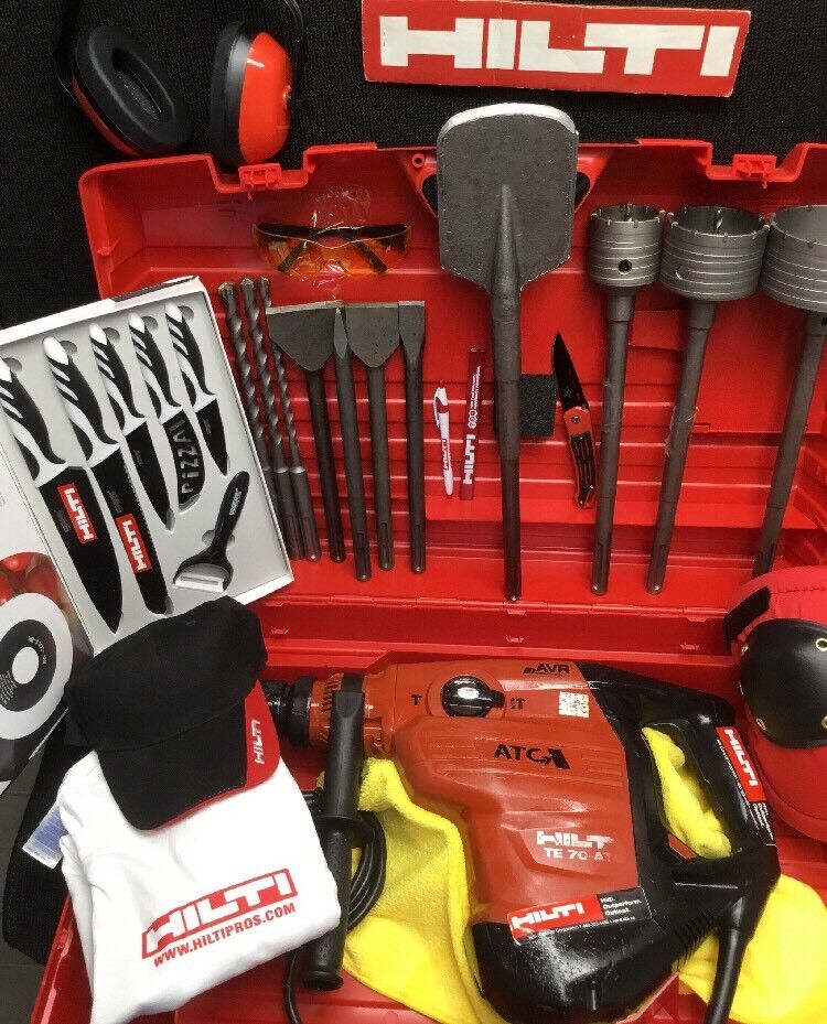 HILTI TE 70 ATC AVR, PREOWNED, FREE KNIFE SET, BITS, CHISELS, EXTRAS