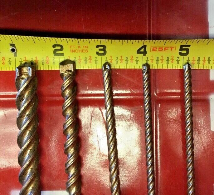 HILTI TE-CX 1/2", 3/8", 1/4", 3/16" SDS PLUS, SET OF 5, FREE HAT, FAST SHIPPING