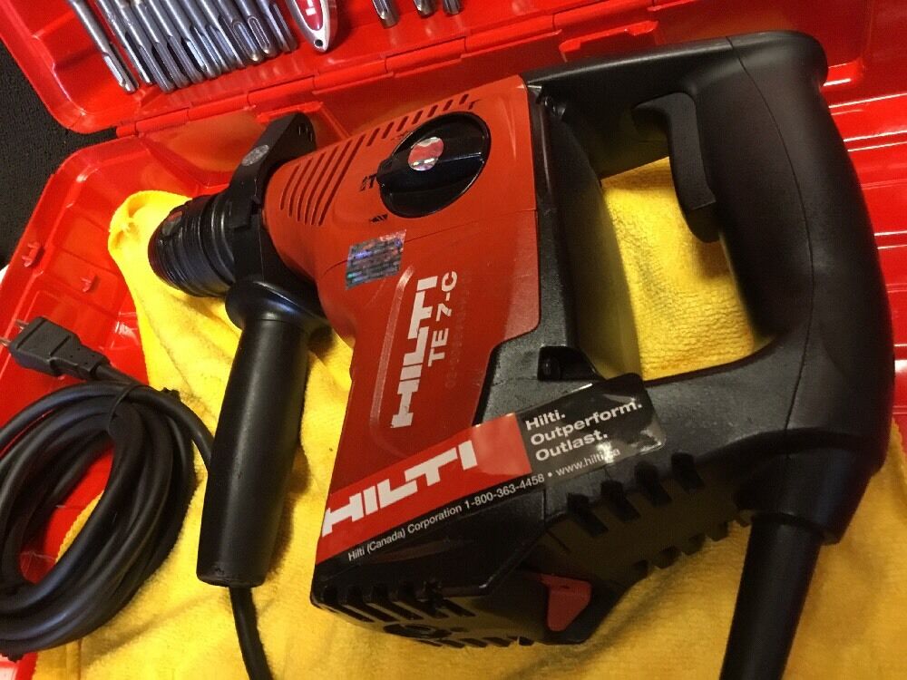 HILTI TE 7-C, PREOWNED, FREE THERMO BOTTLE, BITS AND CHISELS