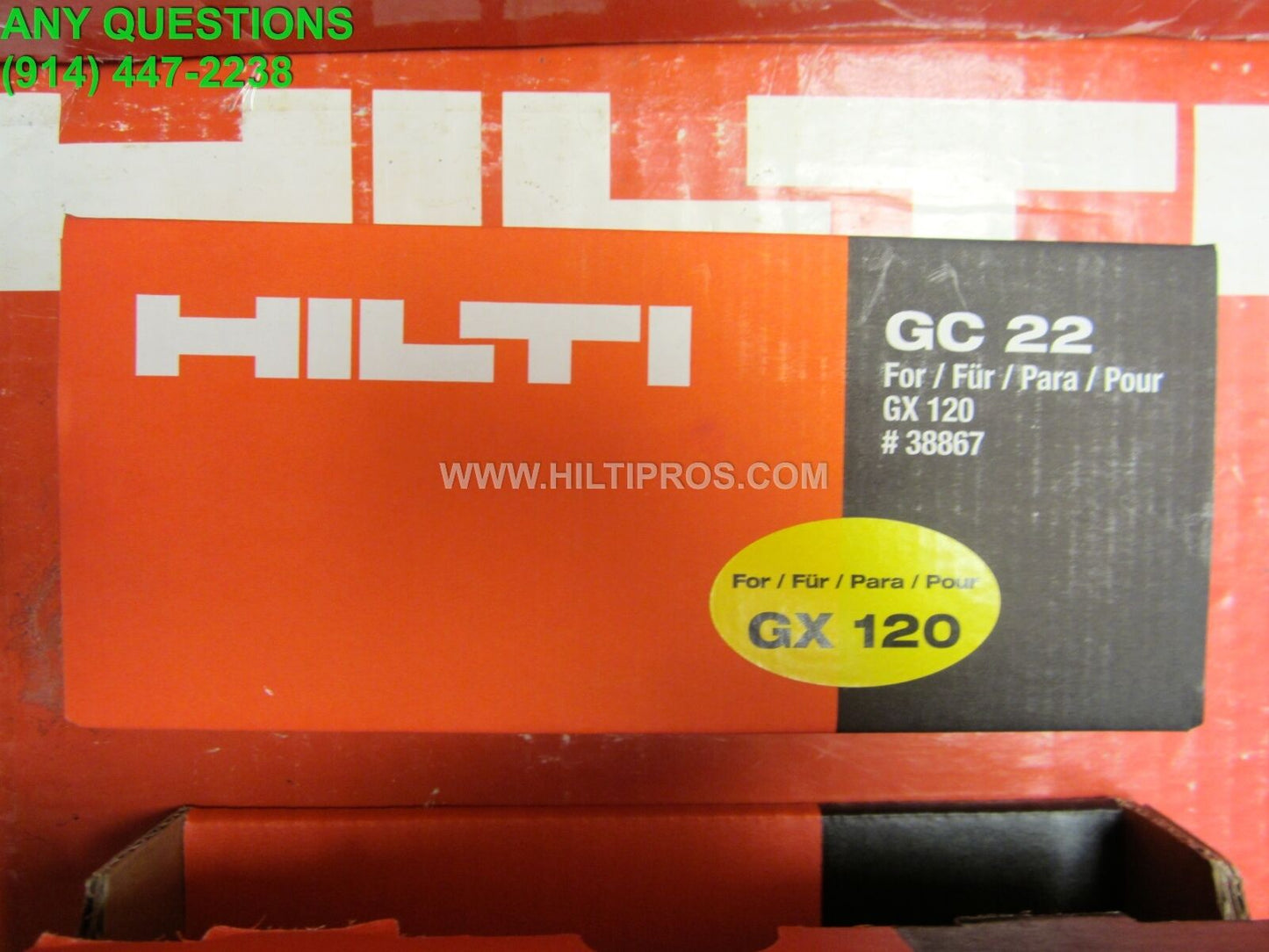 HILTI X-GN 20MX *750* BOX, W. GAS,  3/4 , GC 22 GX 120, FREE HAT, FAST SHIPPING