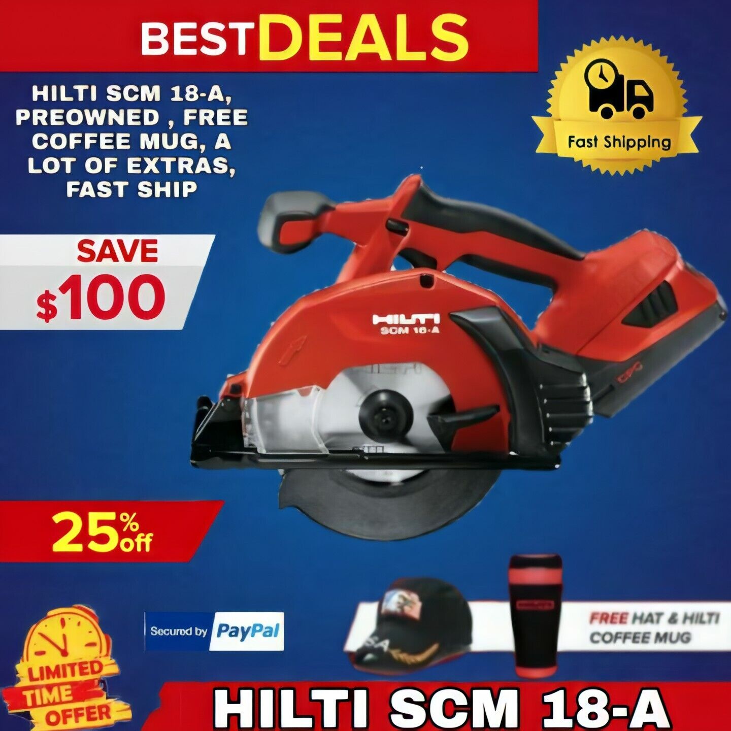 HILTI SCM 18-A, PREOWNED , FREE COFFEE MUG, A LOT OF EXTRAS