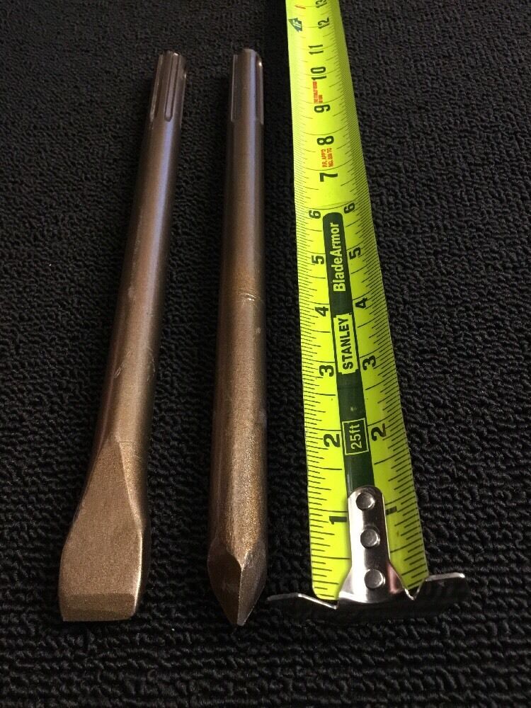 HILTI CHISEL SDS MAX FLAT 1" X 11" & POINTED 11" PREOWNED