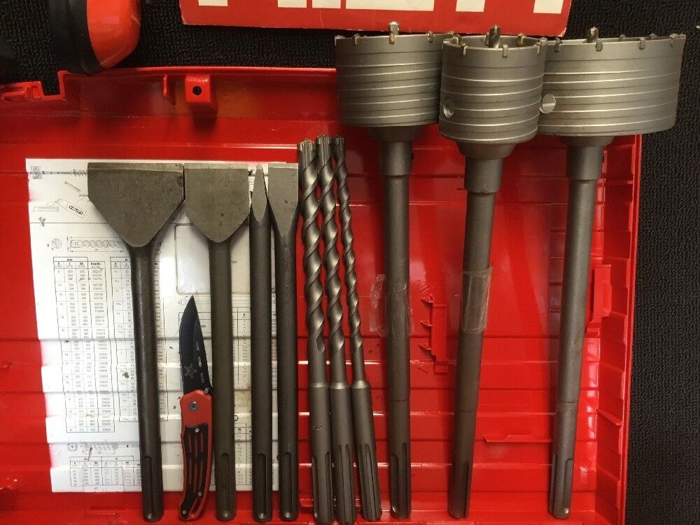 HILTI TE 56 HAMMER DRILL, PREOWNED, FREE KNIFE SET, A LOT OF EXTRAS, FAST SHIP