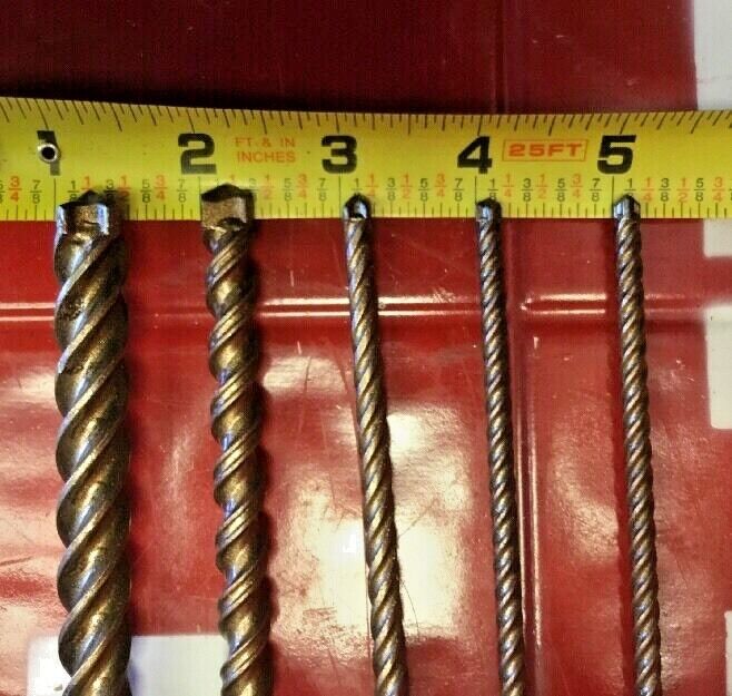 HILTI TE-CX 1/2", 3/8", 1/4", 3/16" SDS PLUS, SET OF 5, FREE HAT, FAST SHIPPING