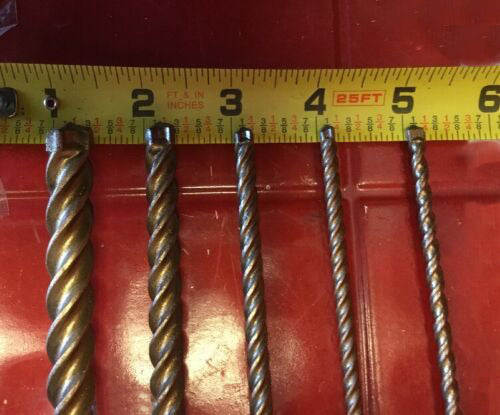 HILTI TE-CX 1/2", 3/8", 1/4", 3/16" SDS PLUS, SET OF 5, FREE HAT, FAST SHIPPING