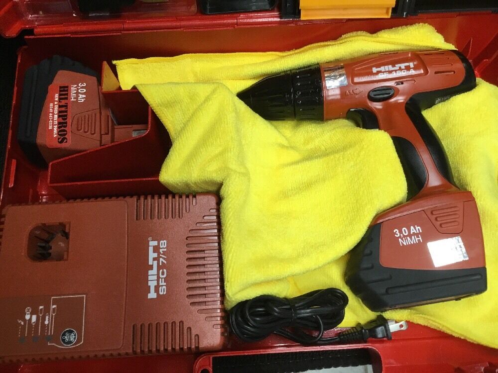 HILTI SF 150-A CORDLESS DRILL SET, PREOWNED, FREE BITS, HILTI SID 2-A,