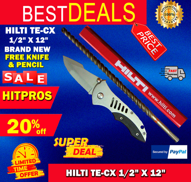 HILTI TE-CX 1/2" X 12" , BRAND NEW, FREE KINFE & PENCIL, L@@K, FAST SHIPPING