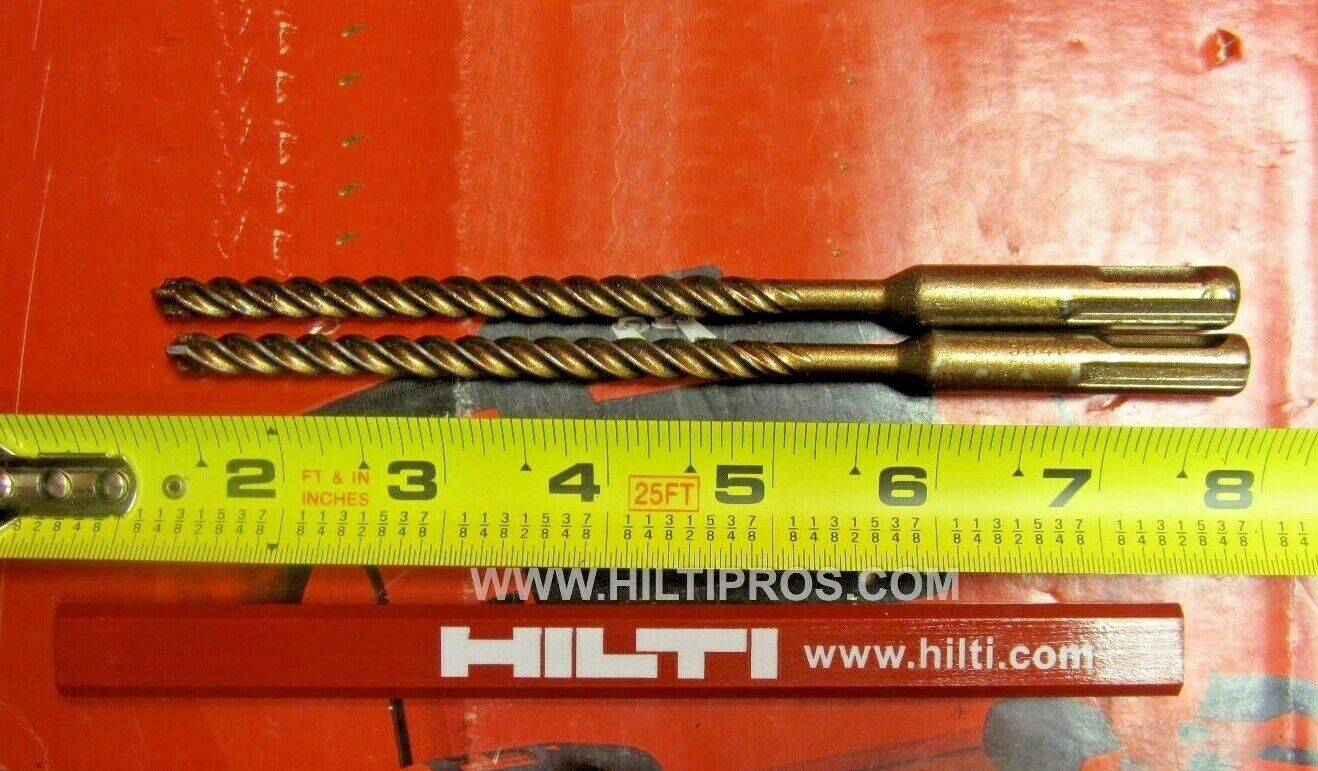 HILTI TE-CX 1/4" X 8", SET OF 2, PREOWNED, MINT CONDITION, FREE PENCIL,FAST SHIP