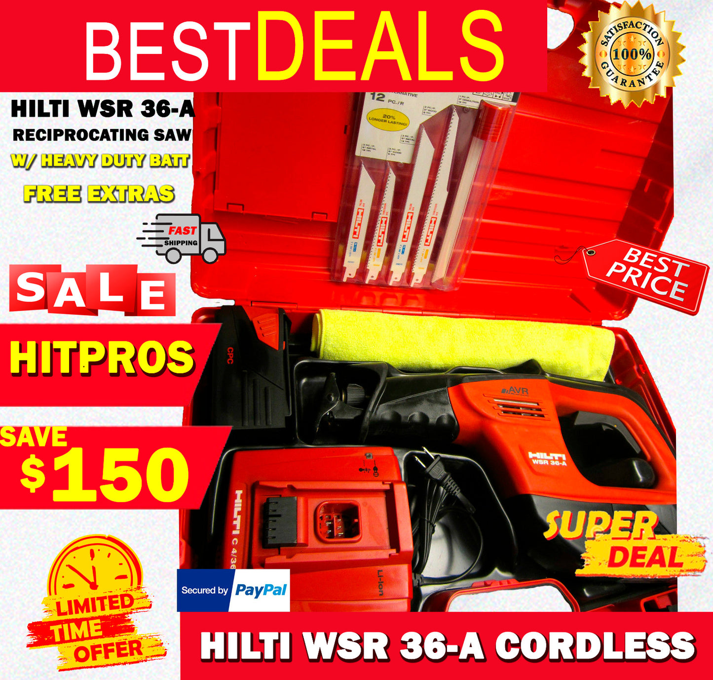 HILTI SR30-A36  CORDLESS RECIPROCATING SAW NEW MODEL 2021,BIG BATTERY