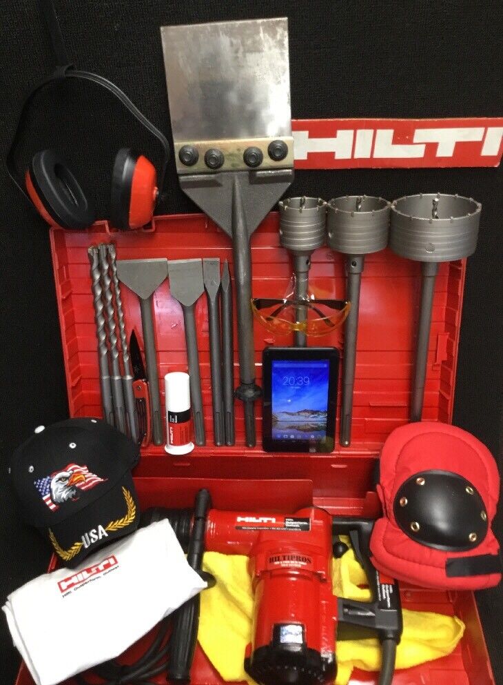 HILTI TE 60 HAMMER DRILL, PREOWNED, GERMANY MADE, FREE TABLET, EXTRAS