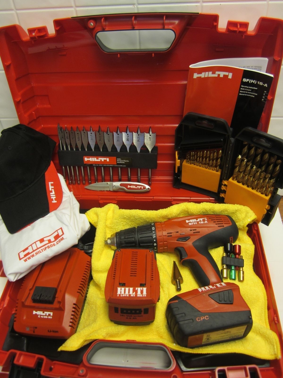 HILTI SFH 18-A DRILL SET WITH FREE EXTRAS, PREOWNED,ORIGINAL