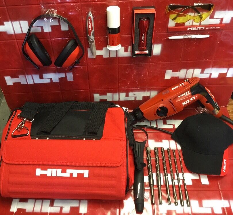 HILTI TE 2 HAMMER DRILL, PREOWNED, EXCELLENT CONDITION, EXTRAS