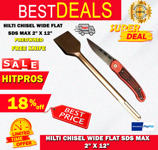 HILTI CHISEL WIDE FLAT SDS MAX 2" X 12" PREOWNED