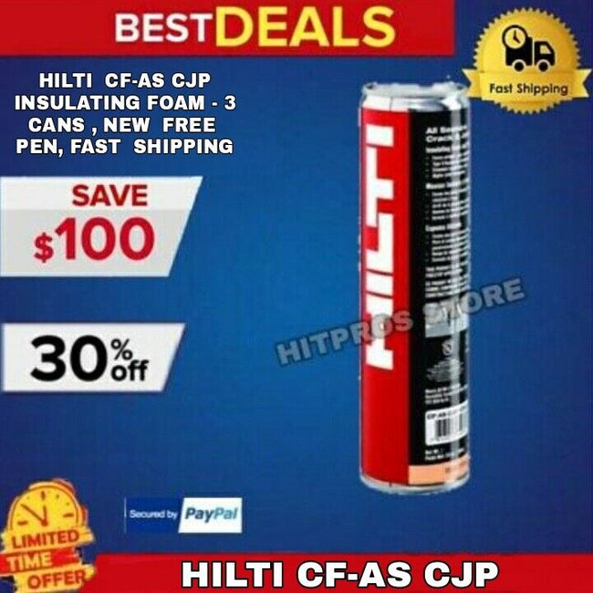 Hilti CF-AS CJP Insulating foam - 3 Cans, New,