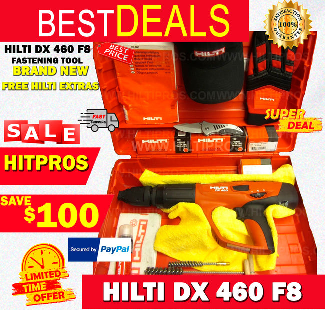 HILTI DX 460 F8, BRAND NEW, FREE HILTI EXTRAS