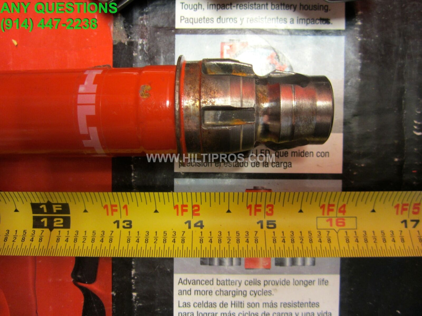 HILTI DIAM CORE BIT DD-BI 1-1/8" X 15",  PREOWNED