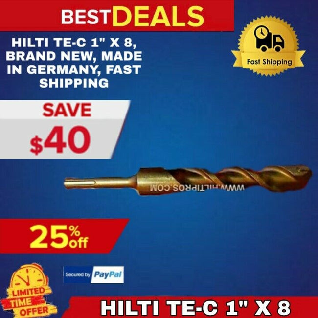 HILTI TE-C 1" X 8", BRAND NEW, MADE IN GERMANY, FREE HILTI PENCIL, FAST SHIPPING