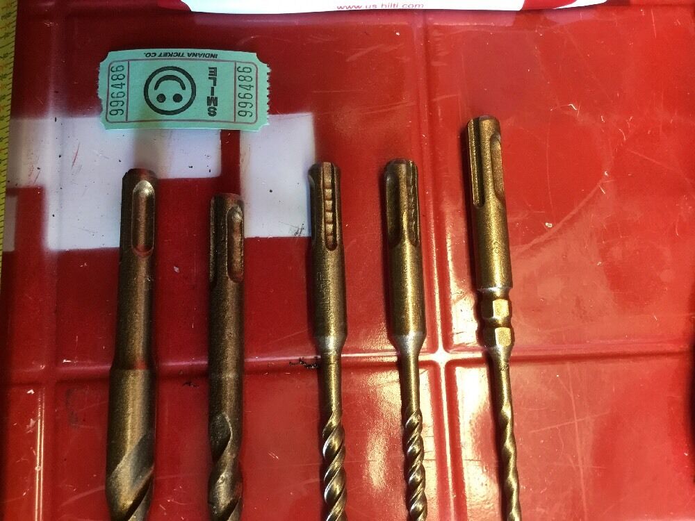 HILTI DRILL BIT 1/2", 1/4", 3/8" SDS PLUS,set of 5