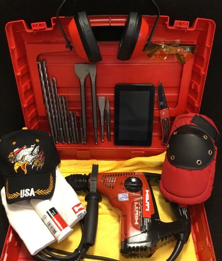 HILTI TE 7-C, PREOWNED, FREE TABLET, BITS, A LOT OF EXTRAS