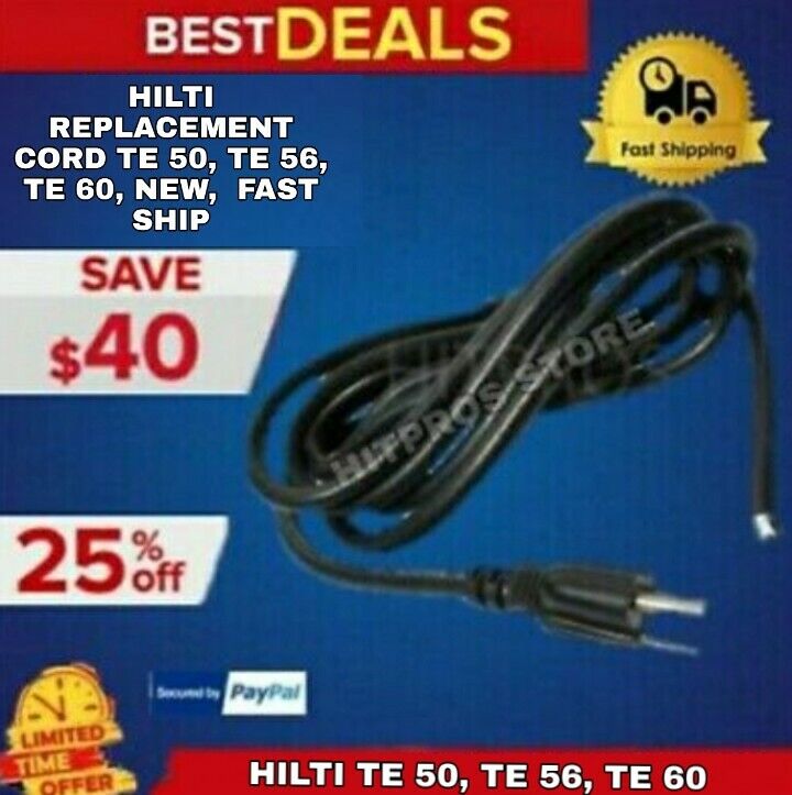 HILTI REPLACEMENT CORD TE 50, TE 56, TE 60, NEW