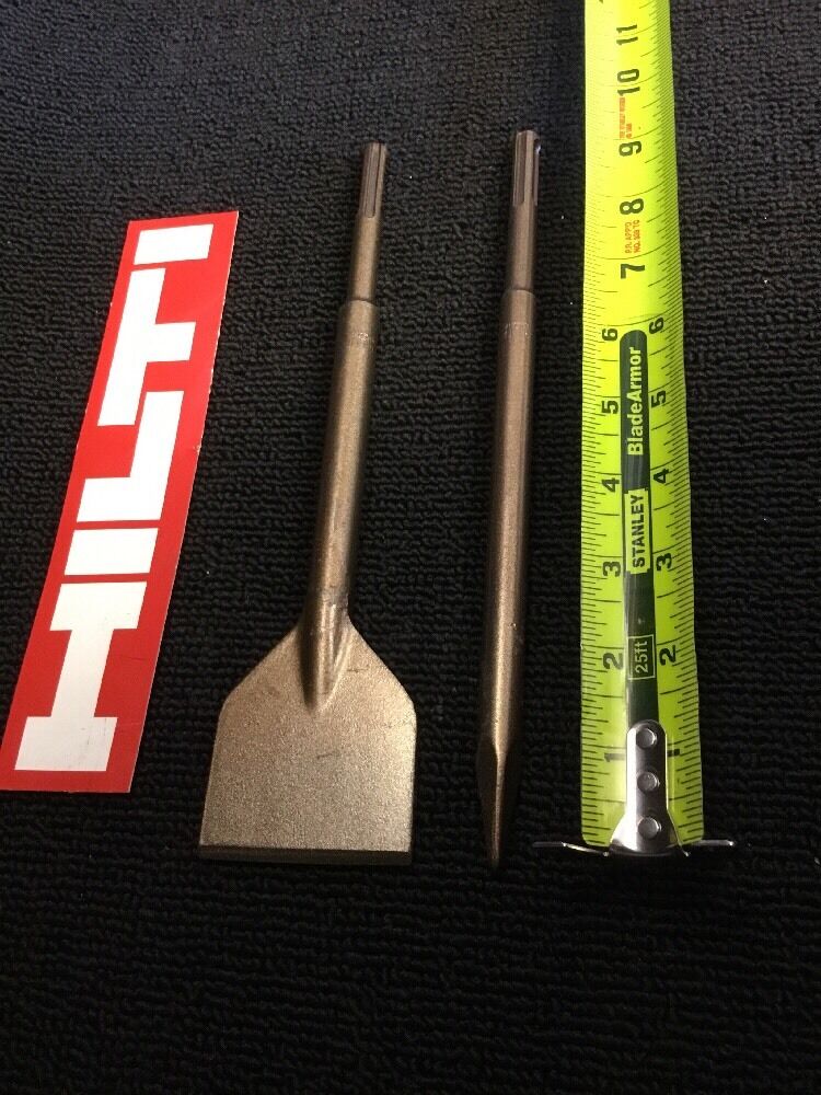 HILTI SDS PLUS CHISEL FLAT 2-1/4" X 9-3/4" AND POINTED 9" PREOWNED