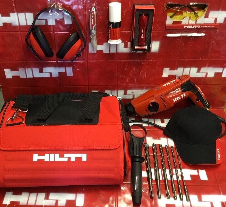 HILTI TE 2 HAMMER DRILL, PREOWNED, EXCELLENT CONDITION, EXTRAS