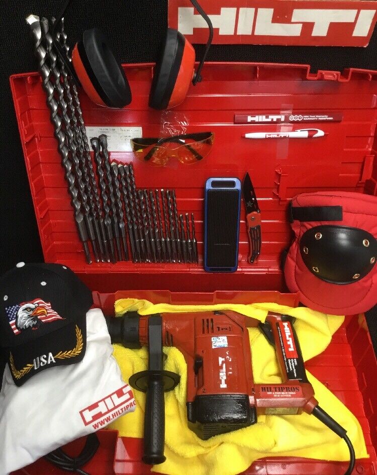 HILTI TE 24 HAMMER DRILL, PREWONED, FREE SPEAKER, BITS, BUNCH EXTRAS