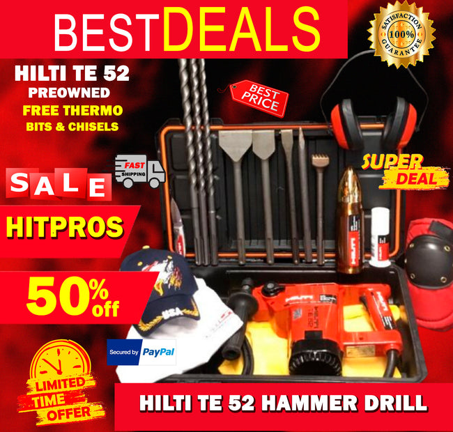 HILTI TE 52 PREOWNED, FREE THERMO, BITS AND CHISELS, FAST SHIP